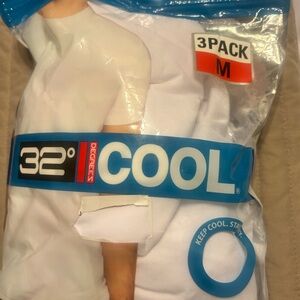 32 Degrees COOL White Men's Crew Undershirts - 3 Pack